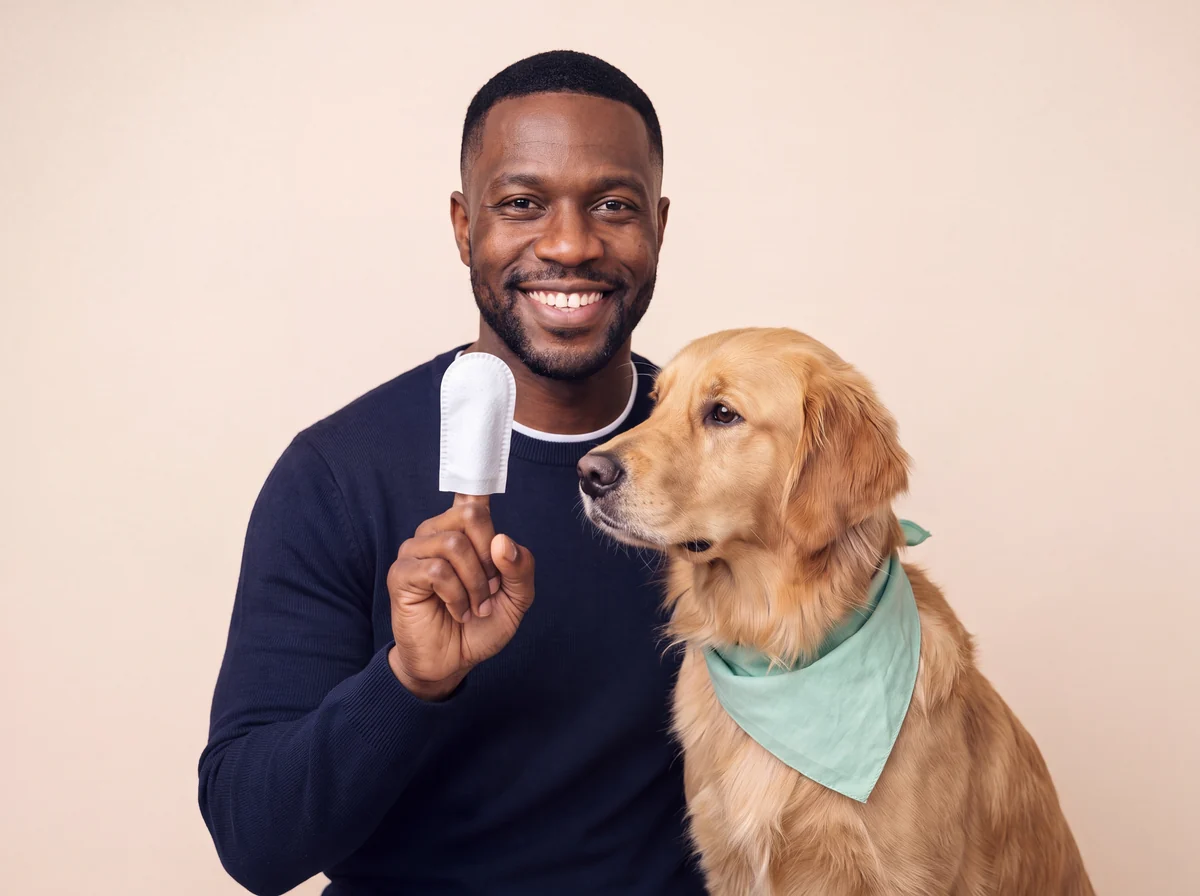 With Sunny: The 60-second daily finger-wipe routine for your dog's teeth